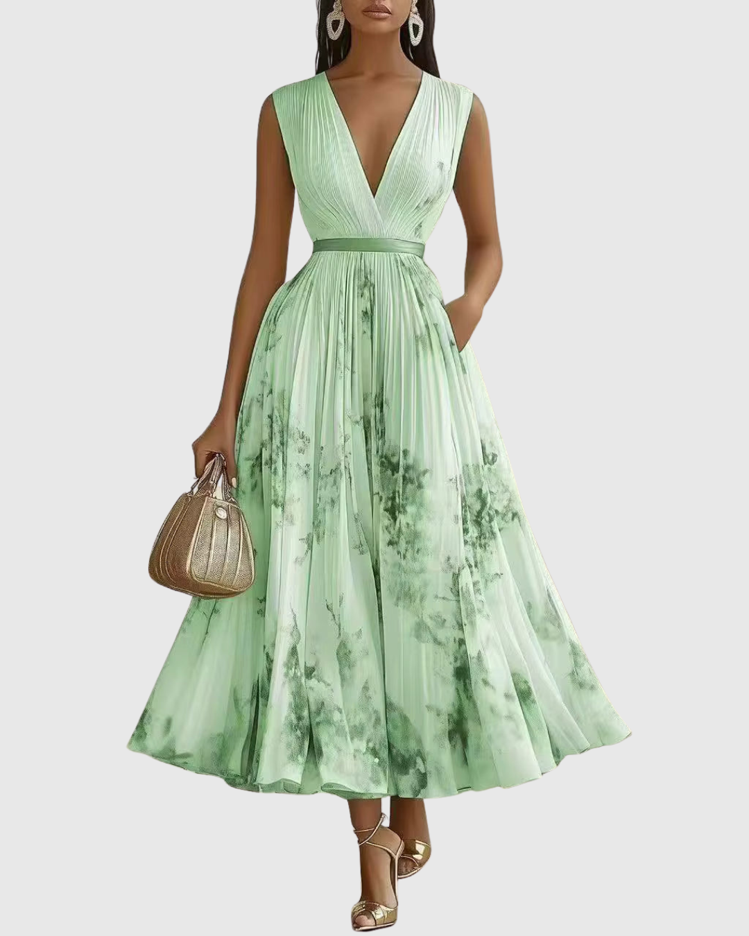 Isabella – Elegant Pleated Maxi Dress