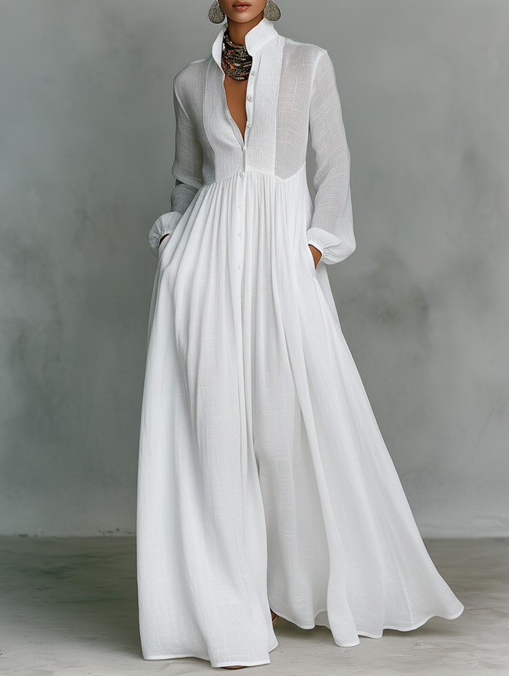 Eliza – Minimalist Cotton & Linen Maxi Dress