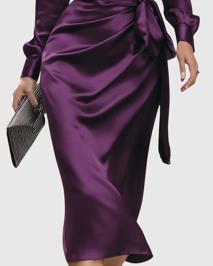 Blair | Satin Wrap Midi Dress
