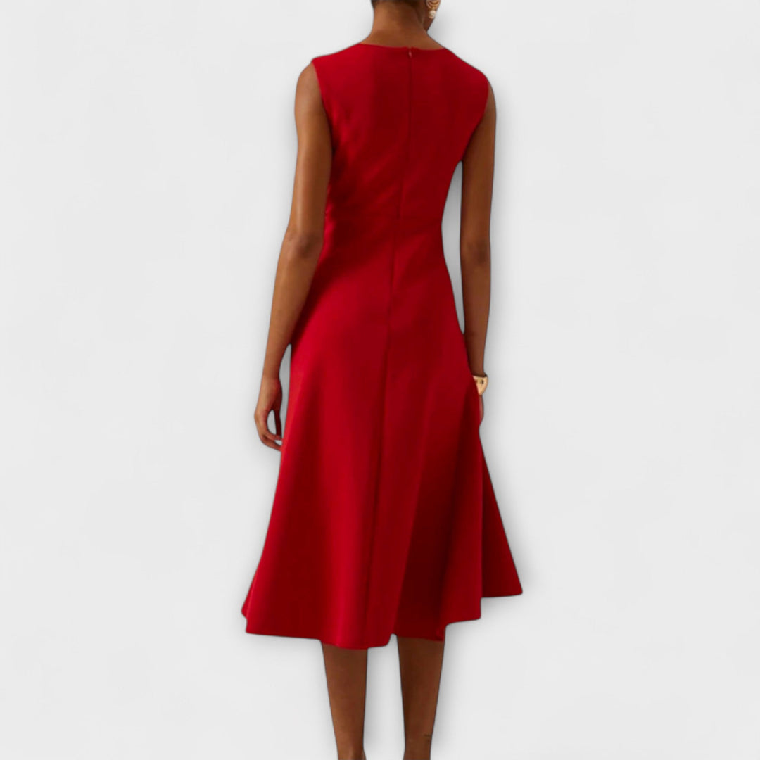 Juliette – Asymmetrical Draped Midi Dress