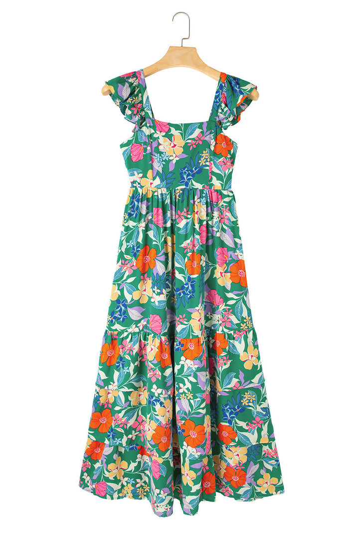 Floral Print Sleeveless Maxi Dresses