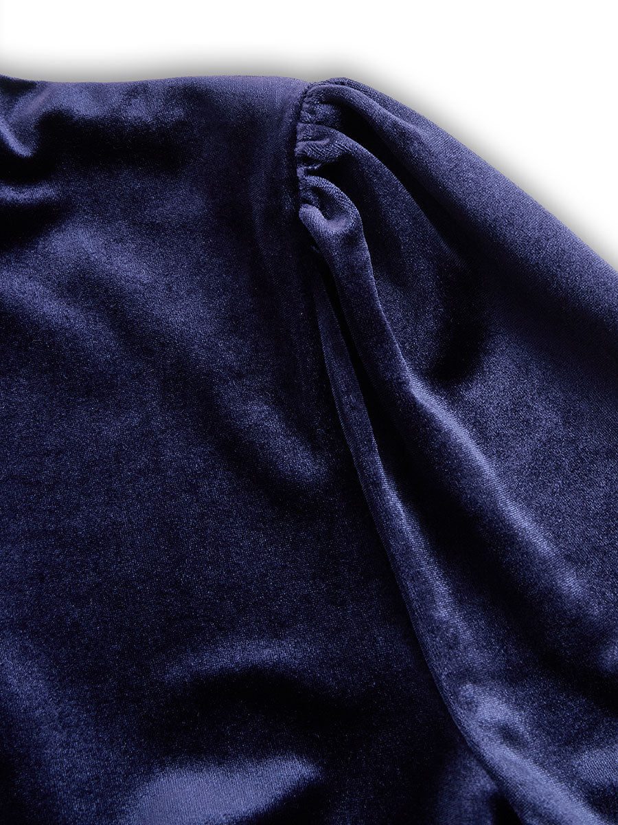 Grace | Navy Long-Sleeve Midi Dress