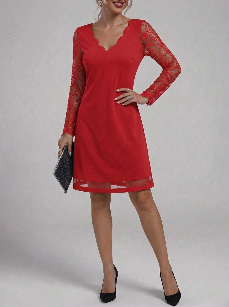 Seraphine – Elegant Lace Midi Dress