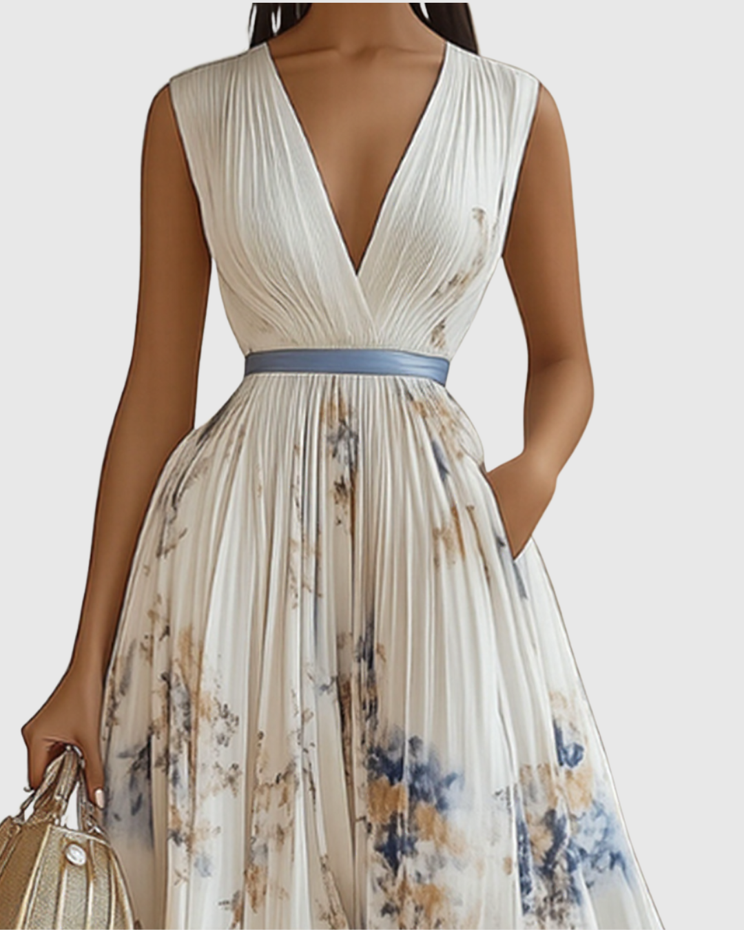 Suzanna - Pleated Elegance Dress