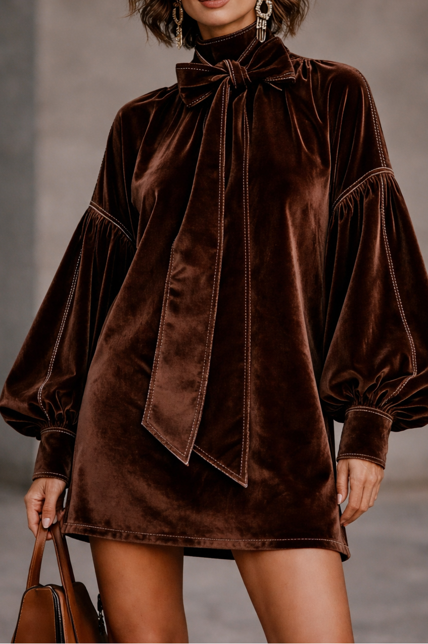 Vivienne – Elegant Velvet Mini Dress