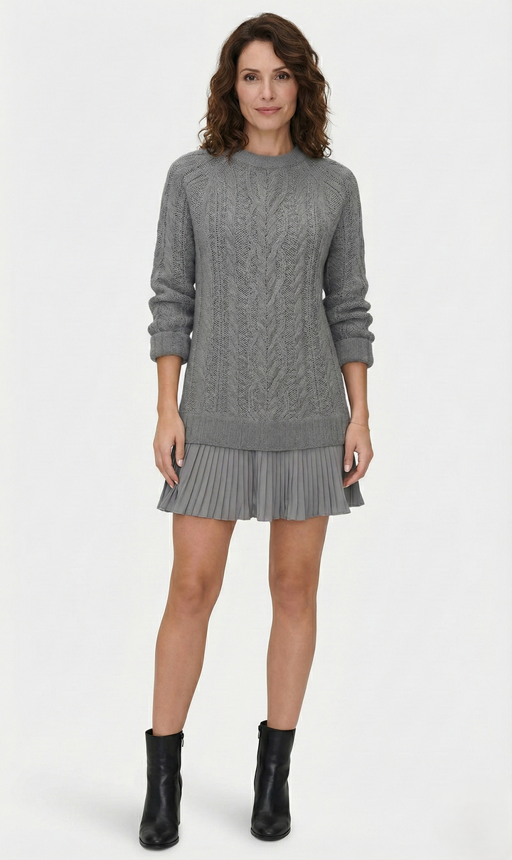 Isabelle – Cable Knit Sweater Dress
