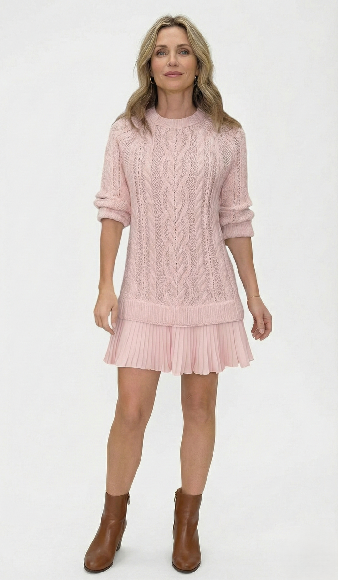 Isabelle – Cable Knit Sweater Dress