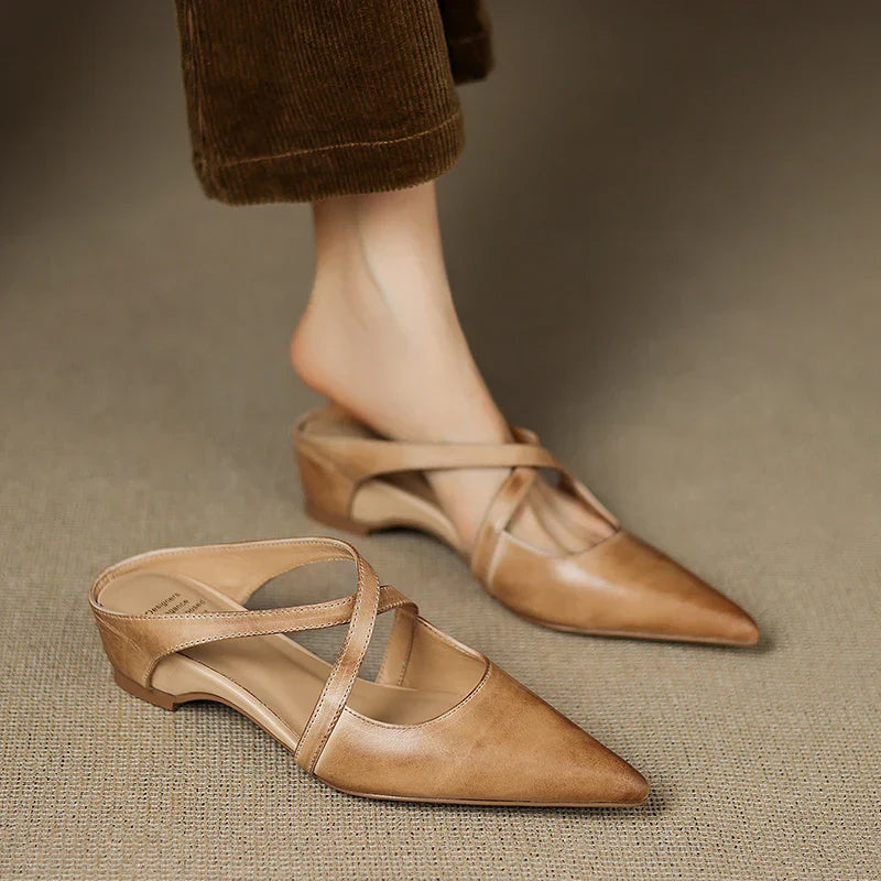 Helene Genuine Leather Mules