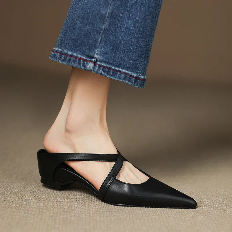 Helene Genuine Leather Mules